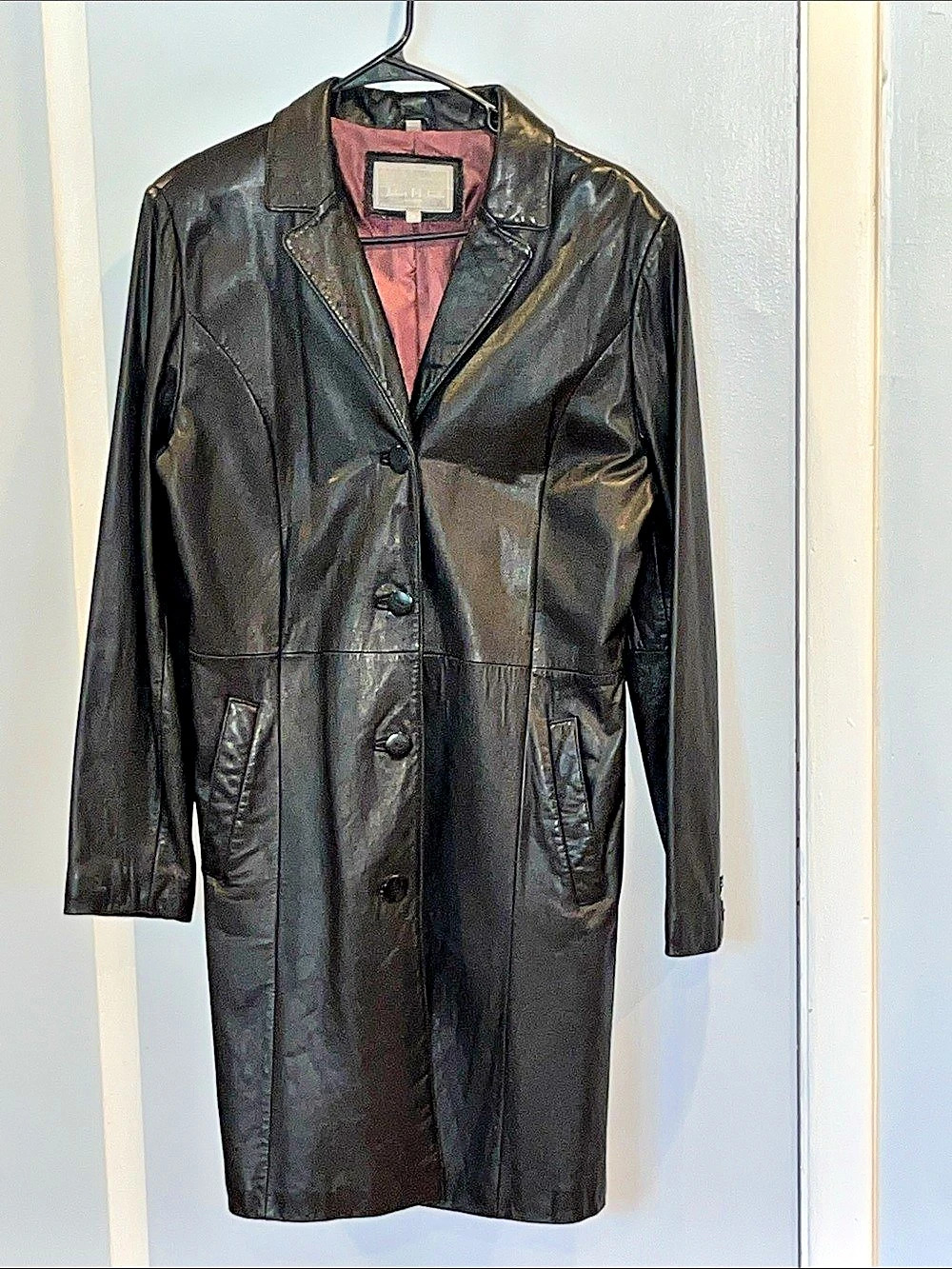 Juliet Michelle Leather Coat in Black Size Medium Like New